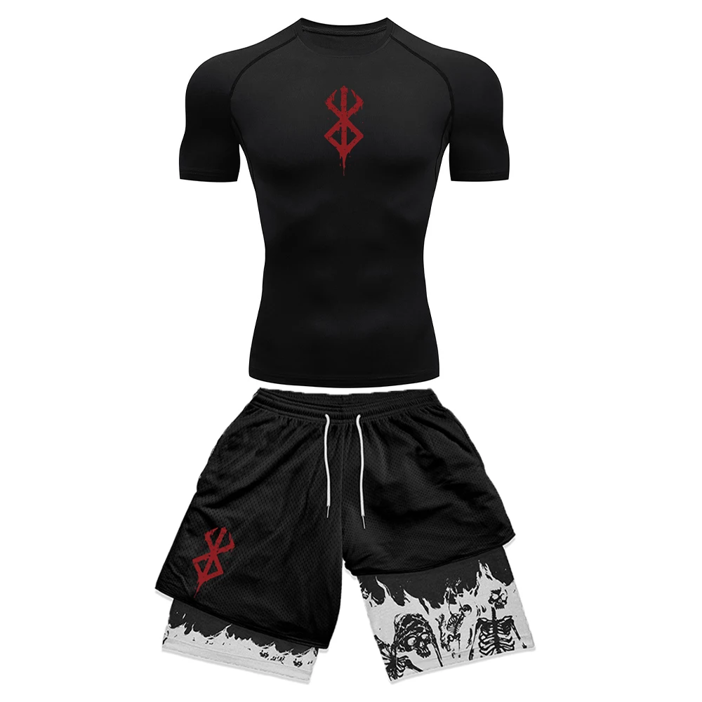 Compression Shorts Athletes - Anime 3D-geprinte compressie set voor heren,